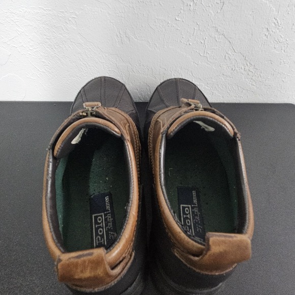 Polo Sport Ralph Lauren Leather Shoes Ankle Boots Sz 8 D Brown Preppy Outdoors - Picture 5 of 10